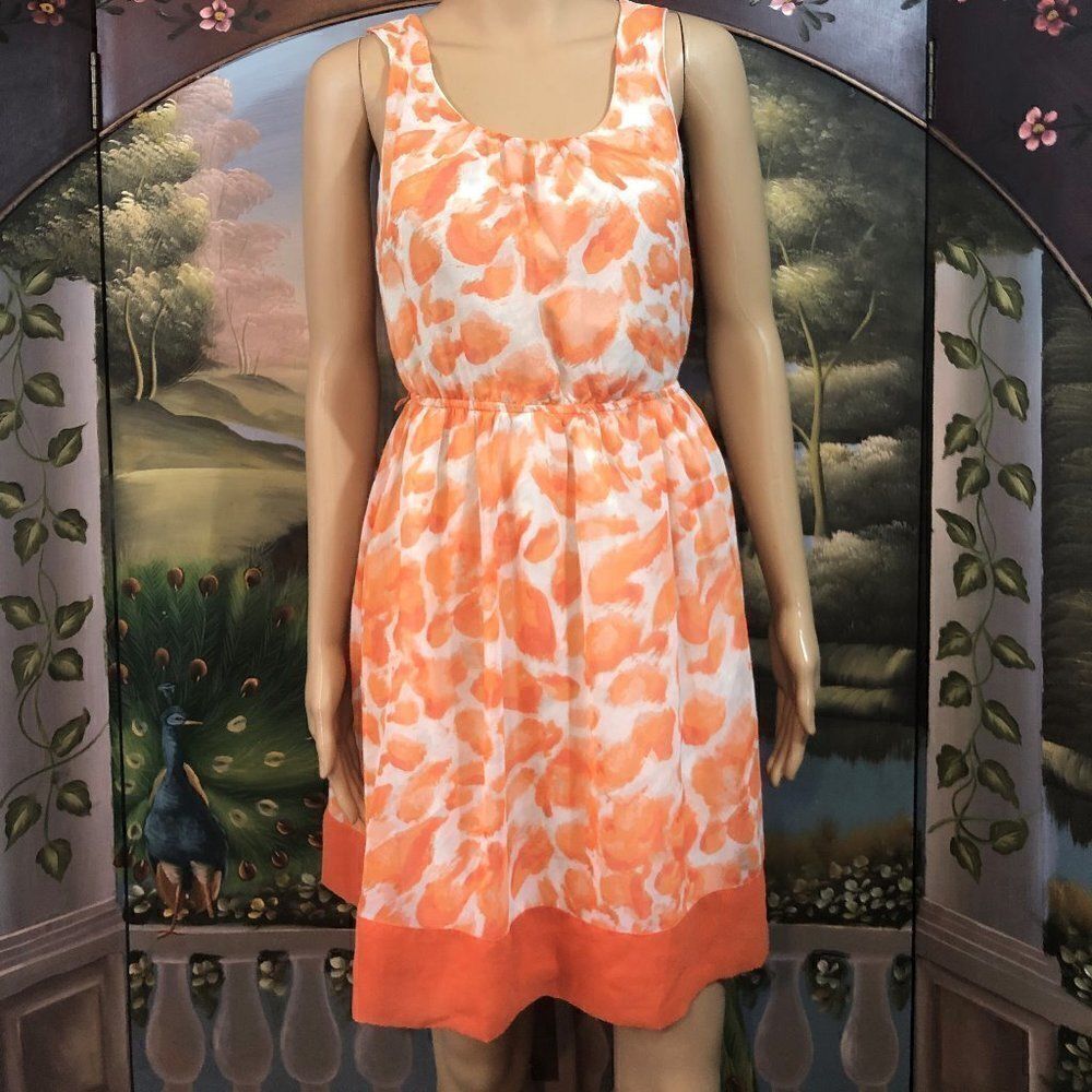 Elle Orange/White Floral Dress Sz. S